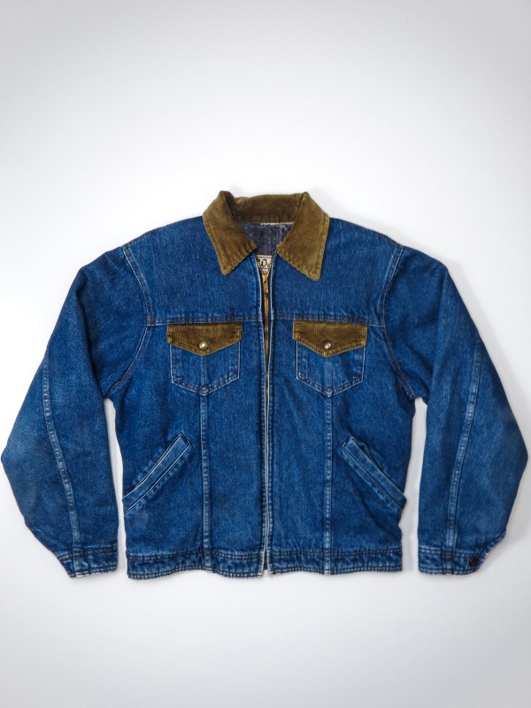 Giacca di jeans Walls blu scuro con collo in velluto